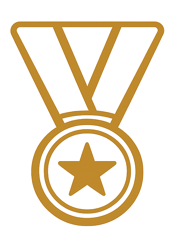 medalla dorada calidad